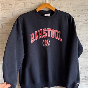 Champion Eco Navy Blue Barstool Sports Crewneck sweatshirt unisex XL